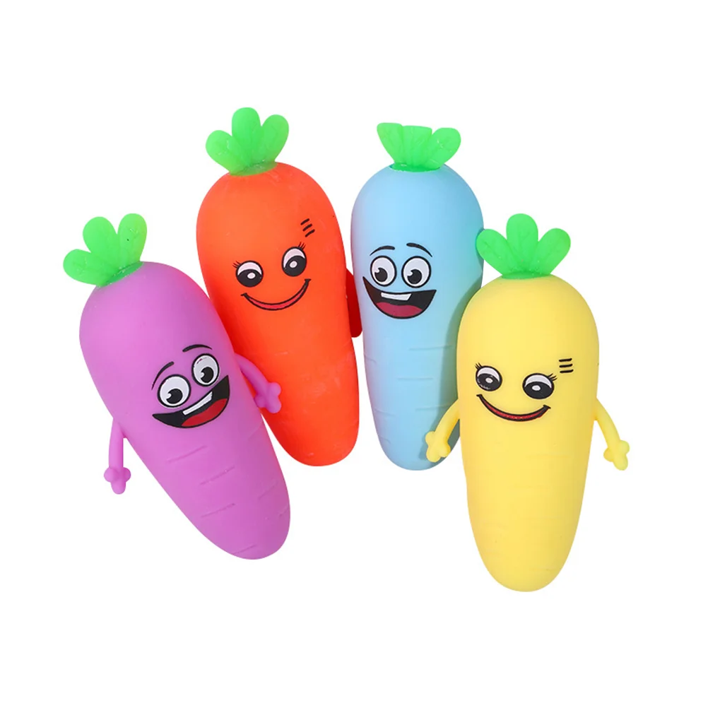 

4Pcs Simulation Carrot Squeezing Toys Pressure Relief Squeezing Carrot Toys