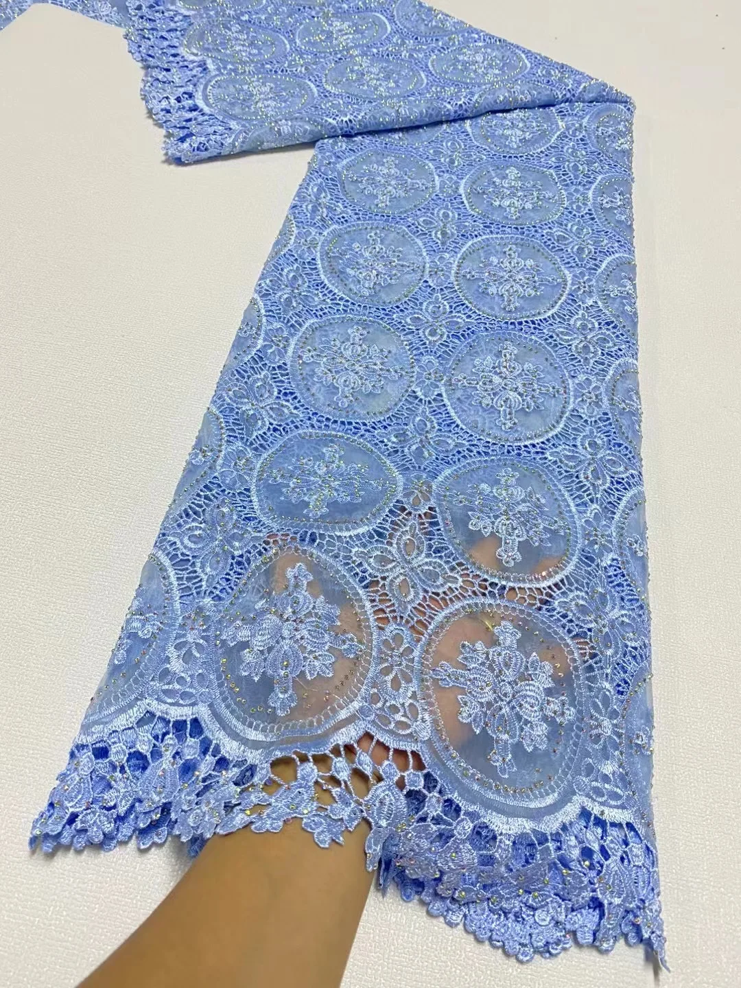 2024 Высококачественная африканская кружевная ткань швейцарская вуаль вышивка