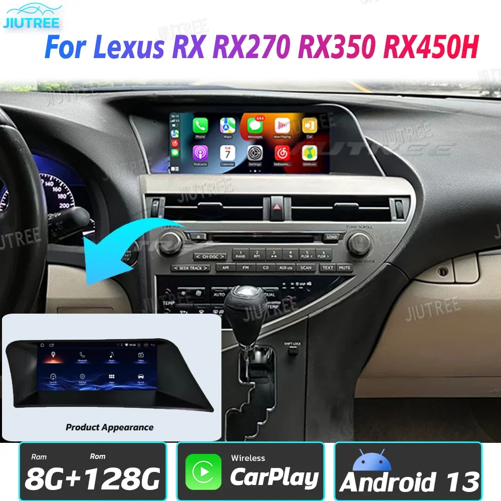 

Автомагнитола на Android 13, 128 ГБ, 10,25 дюйма, для Lexus RX RX270, RX350, RX450H 2009-2015, мультимедийный видеоплеер, Авторадио с GPS