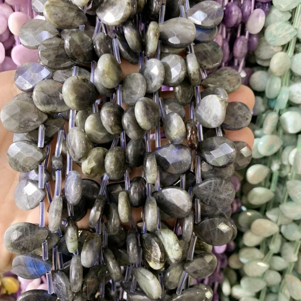 Бусины Naturai из Лабрадорита лепидолита 13 х18 мм