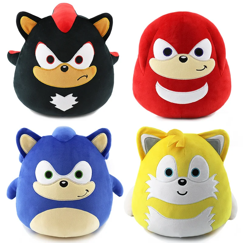 

New Sonic Hedgehog Plush Doll Cartoon Tails Shadow Knuckles Jet Amy Rose Creative High-value Tumbler Toy Kawaii Pillow Ornament