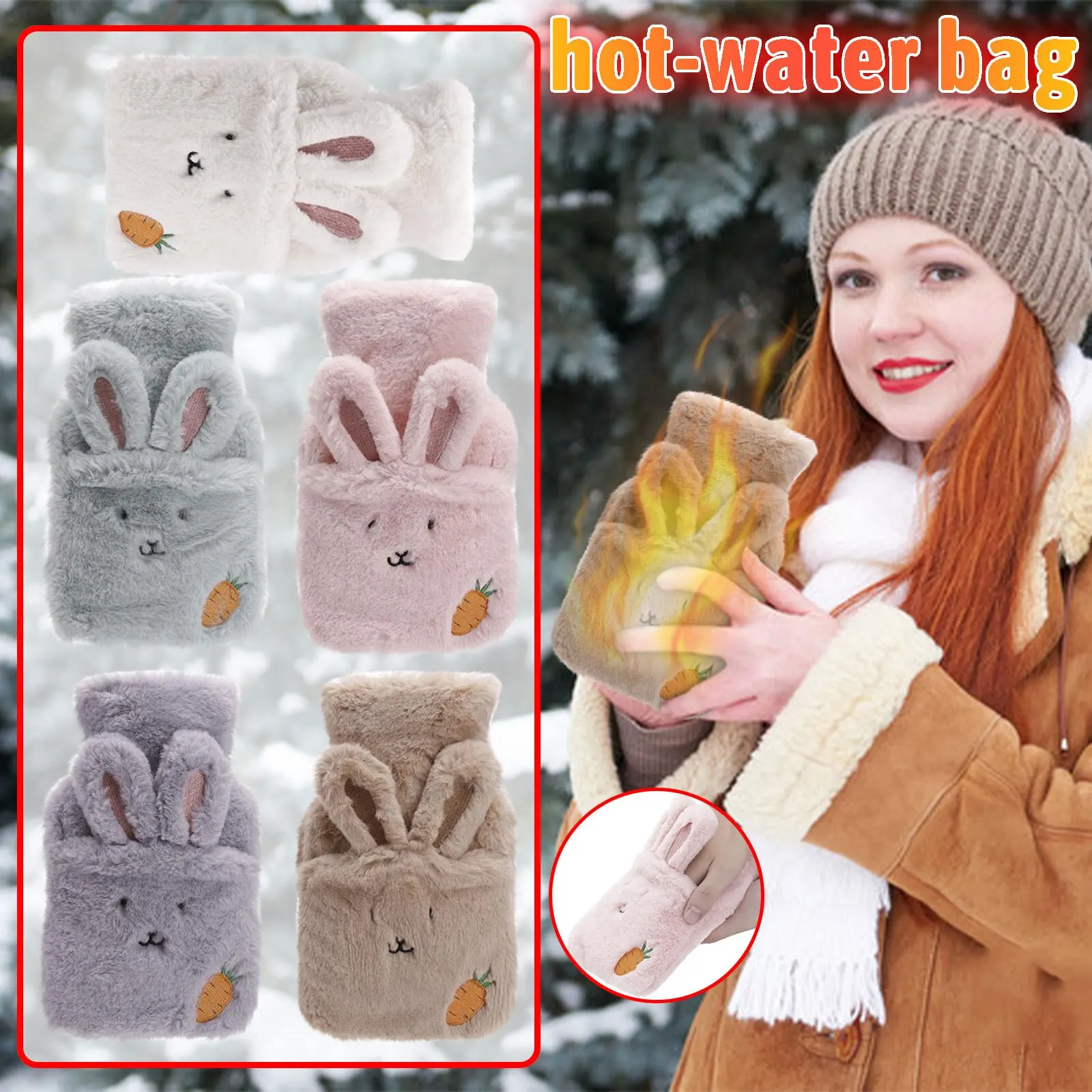 

1pcs Hand Warmer Hot Water bottle Injection Storage Bag Tools Cute Mini Hot Water Bottle Portable Cartoon Water Injection bags