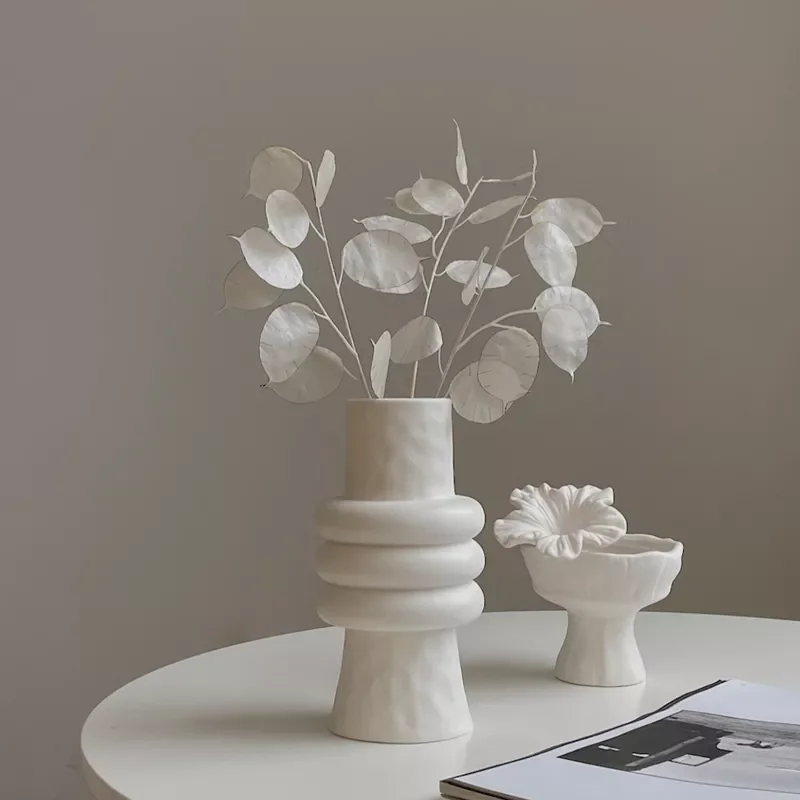 

Vase Porcelain Dry Flower Holder Nordic Modern Art Zen Living Room Bedroom
