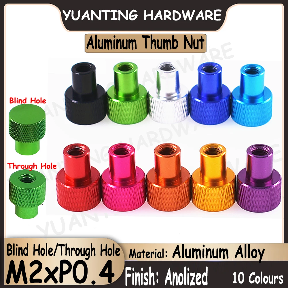 

5Pcs M2 Aluminum Thumb Nuts Hatching Knurling Hand TightenThumb Nut for FPV RC Models Blind Hole and Through Hole Coarse Thread