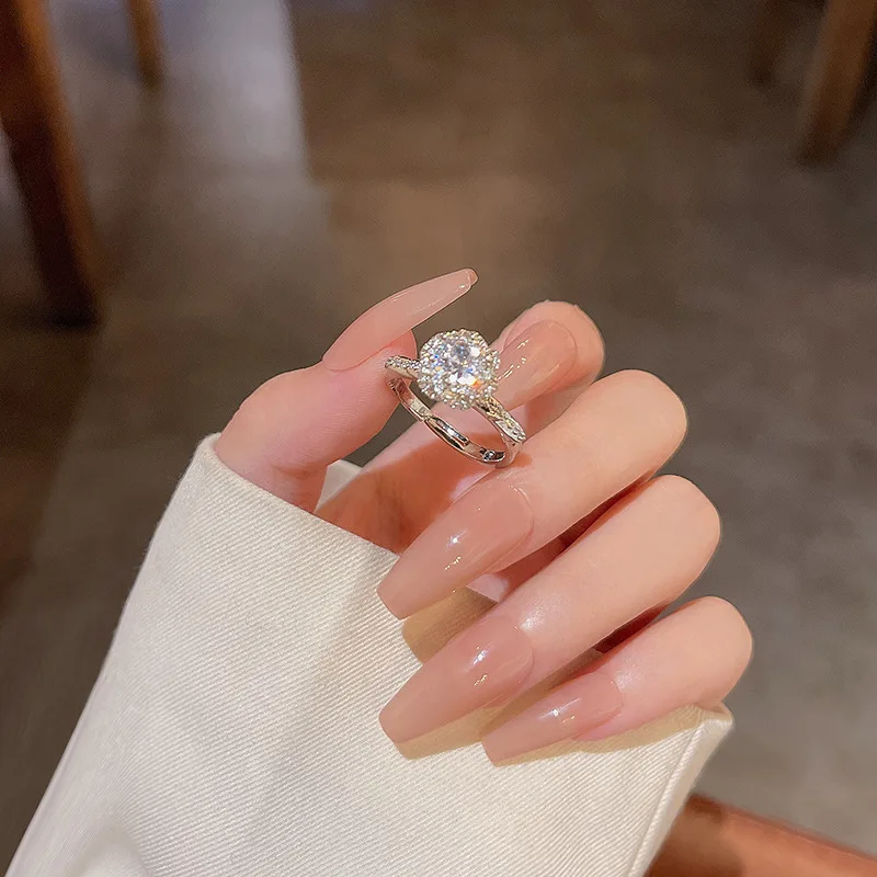 

Zircon Rose Flower Ring For Women Opening Adjustable Fashion Rings Exquisite Jewelry 2022 New Luxury Wedding Accessories