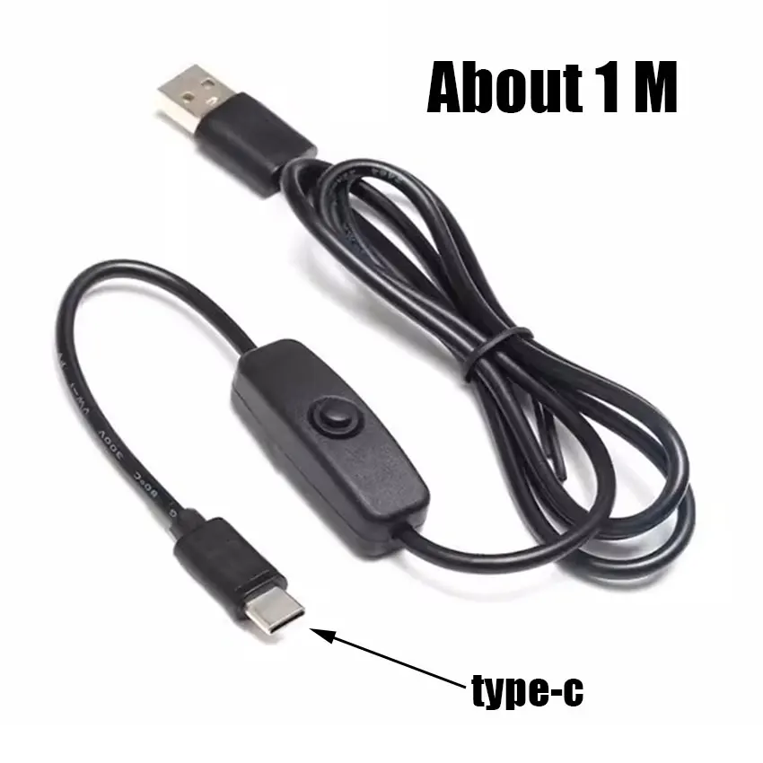 1-3 шт. USB-кабель типа C 5 В 3 А для Raspberry Pi 4 кабель питания с переключателем ВКЛ/ВЫКЛ RPI