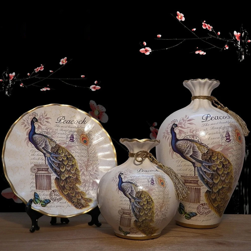 

3pc/Set Europe Ceramic Vase curio shelves Nordic decoration home flower vase centerpieces for weddings traditional Vases