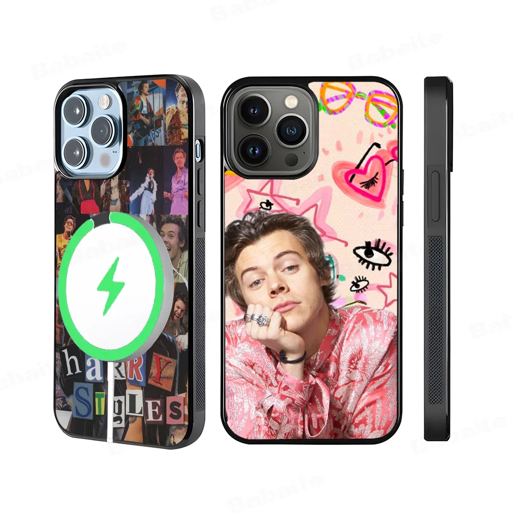 Singer H-HaRRy Fashion S-styles Phone Case Magesafe Magnetic Wireless Charge For iPhone 16 11 12 15 Pro Max Plus Mini