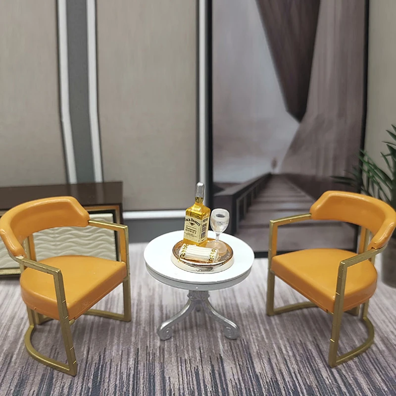 

Mini Chair 1:12 Dollhouse Miniature Chair Plastic Armchair Simulation Furniture