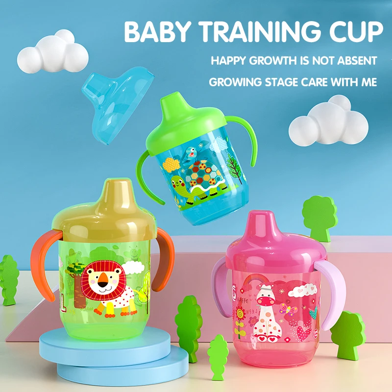 

Детские молочные чашки, детские чашки для воды с героями мультфильмов, животными, с соломинкой, герметичная детская тренировочная бутылка, ...