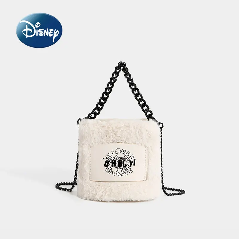 

Disney Mickey 2023 New Cute Women's Bag Luxury Brand Mini Women's Plush Handbag Cartoon Fashion One Shoulder Oblique Bag