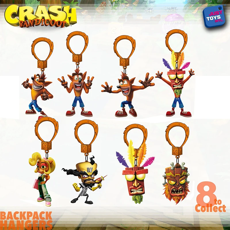 Crash Bandicoots Game Figurine Keychains Cartoon Animal Car Bag Pendant Blind Bags Collection Children Toy Present Gift
