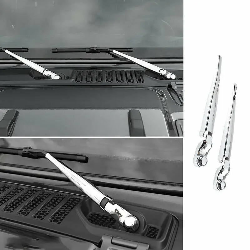 

Fit For Jeep Wrangler JL 2018-2020 ABS Chrome Front Window Wipers Cover Trim 4X