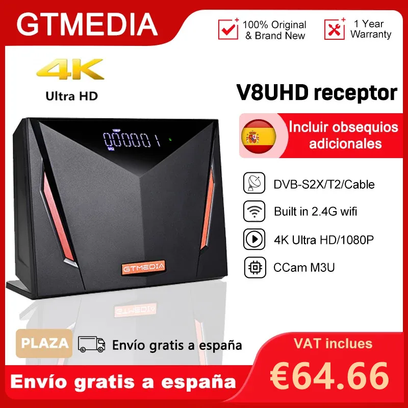 GTmedia V8 UHD-цифра спутниковый телевизионный ресивер 4k DVB-S2 T2 со сверхвысоким