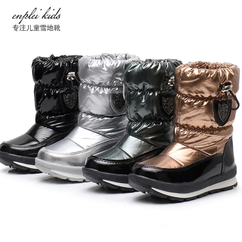 

2022 Winter Warm Thick Suede snow boots For kids Girls or Boys Plush Unsix Children Fashion Winter Shoes Simplicity Casual Shoe