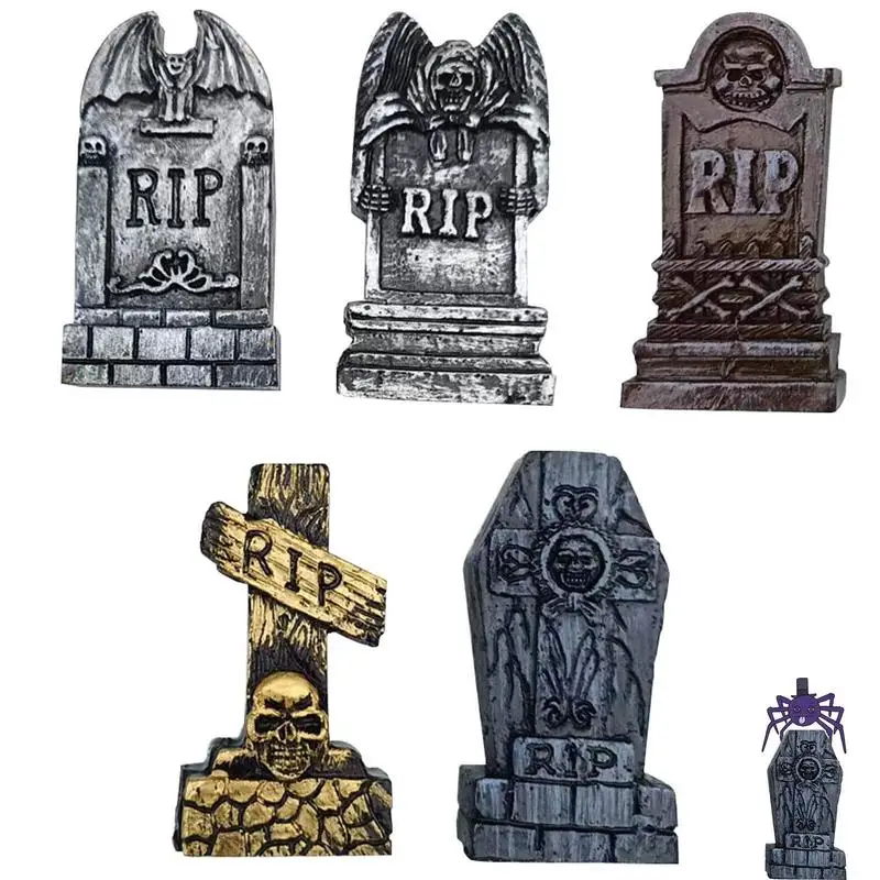 

Декоративные надгробия на Хэллоуин, головные уборы на Хэллоуин, 5 шт., украшения на Хэллоуин, уличные надгробия, жуткие элементы черепа