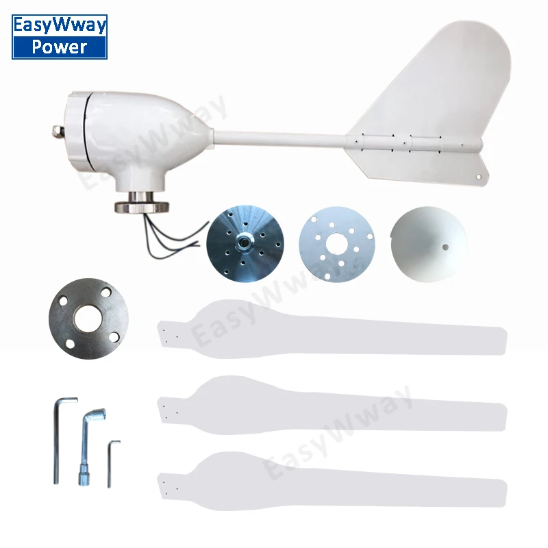 

Ветряная турбина с 3 лопастями, 1500 Вт, 12 В, 24 В, 48 В, низкоскоростной генератор ветряной мельницы, свободная Альтернативная энергия с контролл...