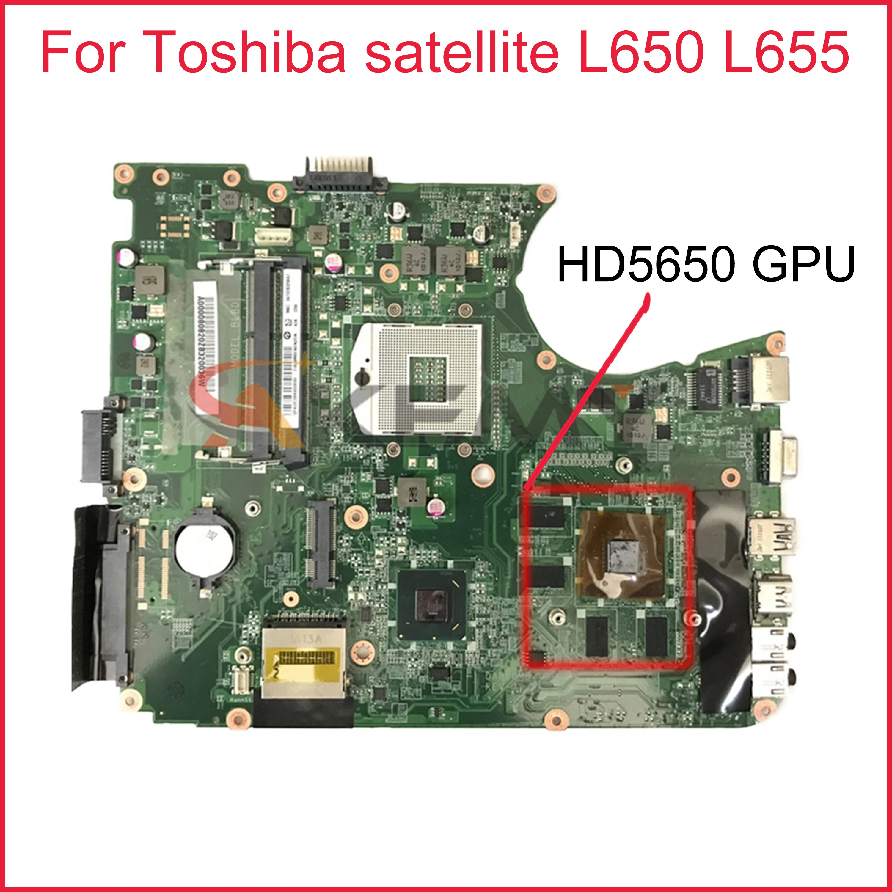 

Материнская плата AKEMY DABL6DMB8F0 A000076400 для ноутбука Toshiba satellite L650 L655, материнская плата HM55 DDR3 HD5650 GPU, бесплатный ЦП