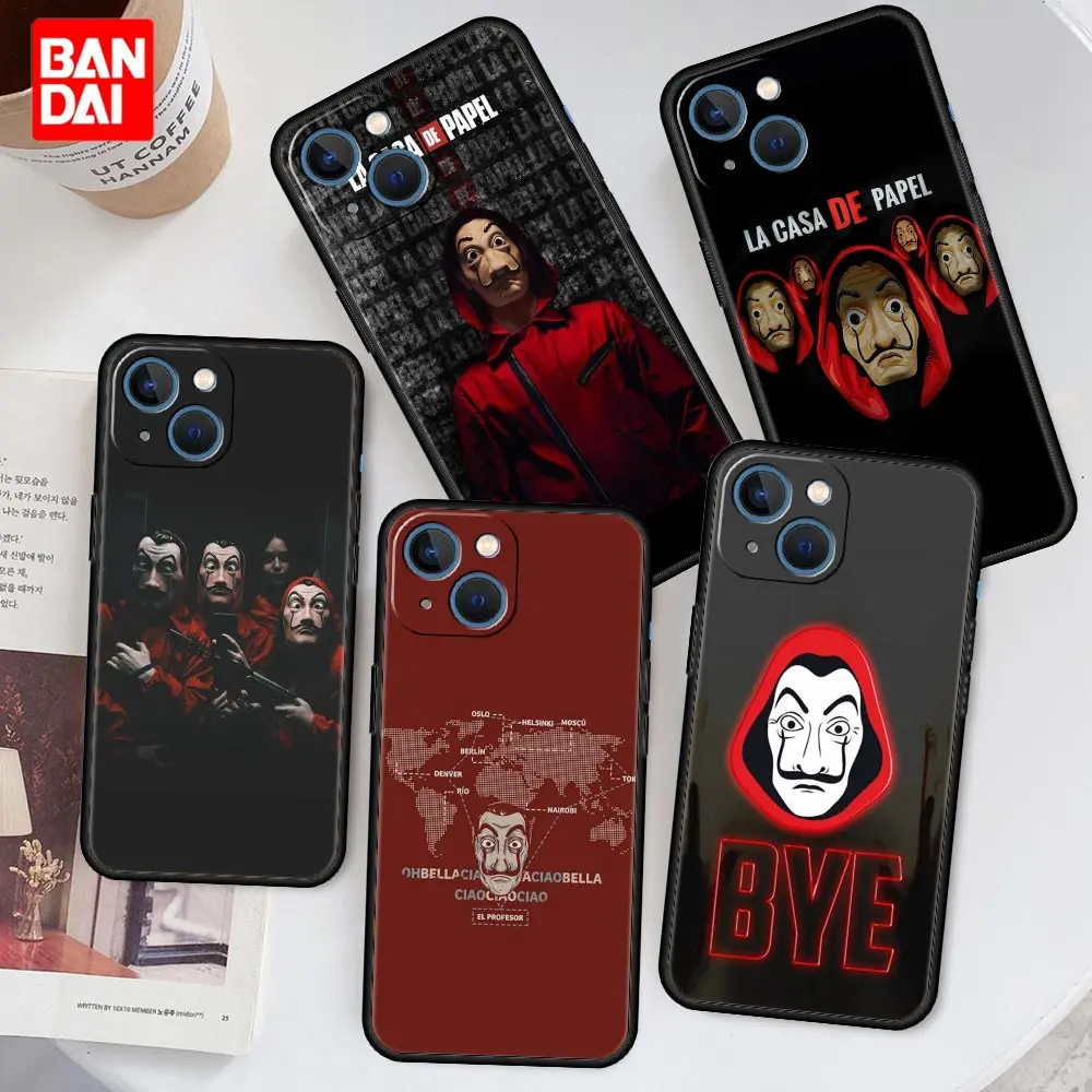 

La Casa De Papel Hot Cine Case for iPhone 13 12 11 X XS Pro Max 6 6s 7 8 Plus SE XR 12pro 13pro Mini Soft Cover Silicone Black