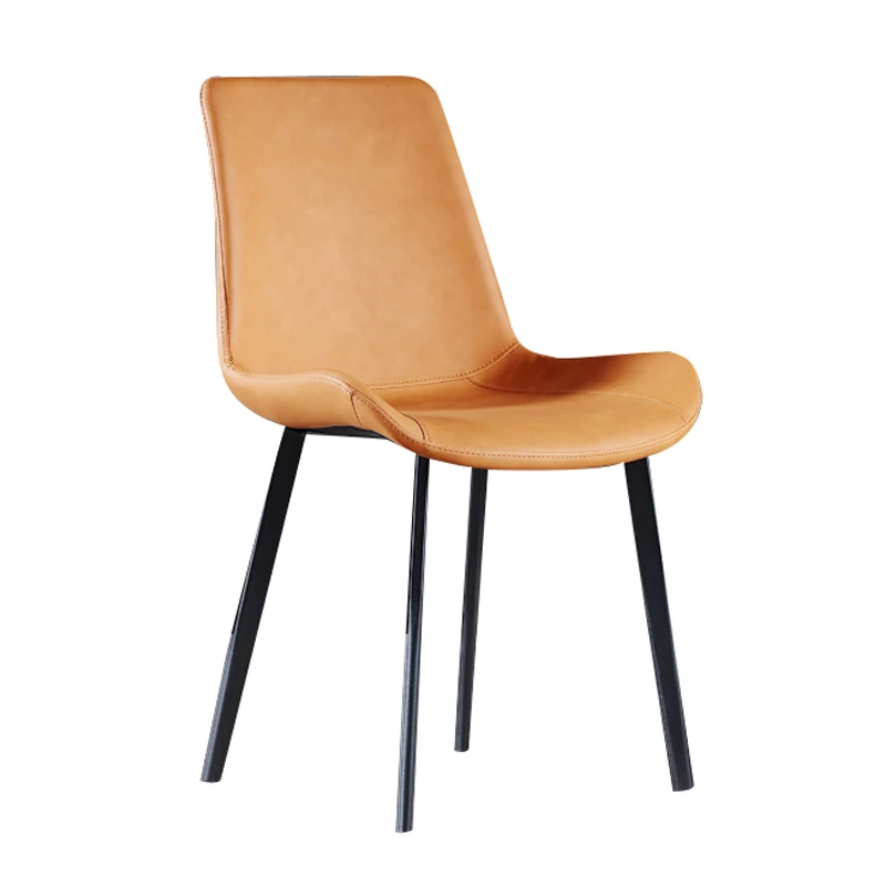 

Minimalist Black Metal Legs Dining Chairs Modern Free Shipping Leather Nordic Chair Luxury Garden Meuble Salon Furniture