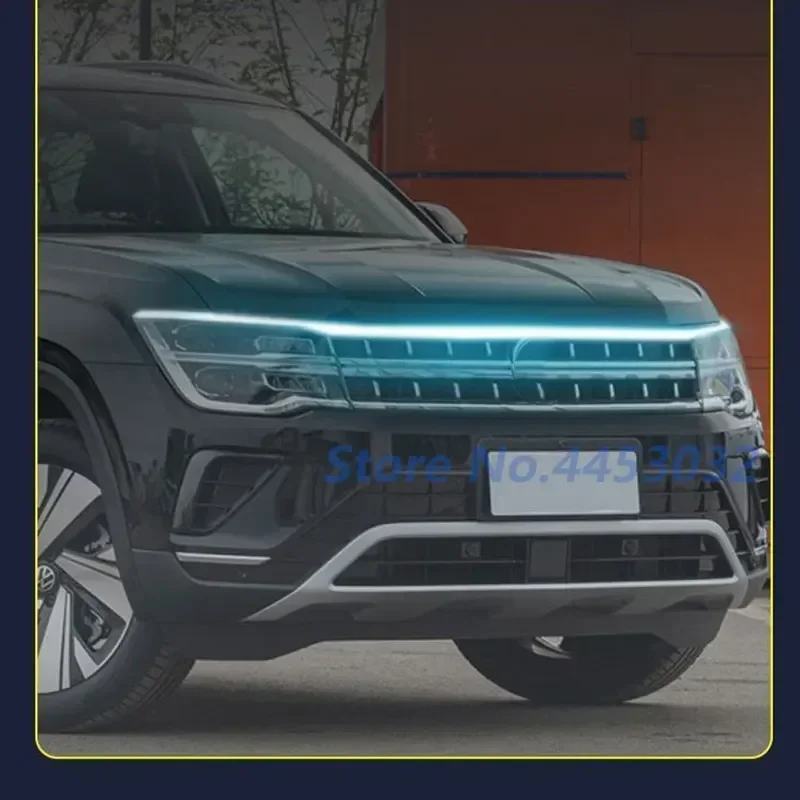 Фото Автомобильная светодиодная лента на капоте DRL для Ford Mustang GT Transit Escape Fusion дневные ходовые огни, аксессуары для ламп сканирования запуска №2