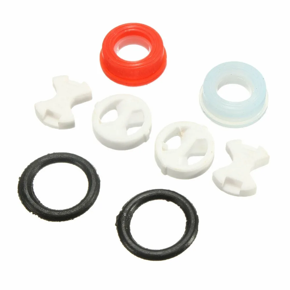 8Pcs/set Ceramic Disc Silicon Washer Insert Turn Replacement 1/2" For Valve Tap Home Plumbing Accessories Easy To Install images - 6