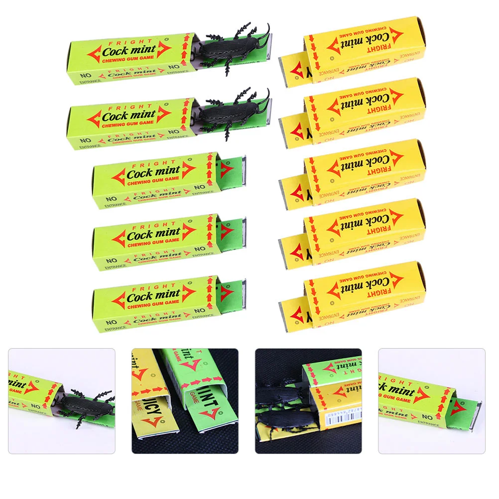 

10pccs Chewing Gum Cockroach Gum Prank PropHalloween Joke Cockroach Gum Toys Style Color Random Funny