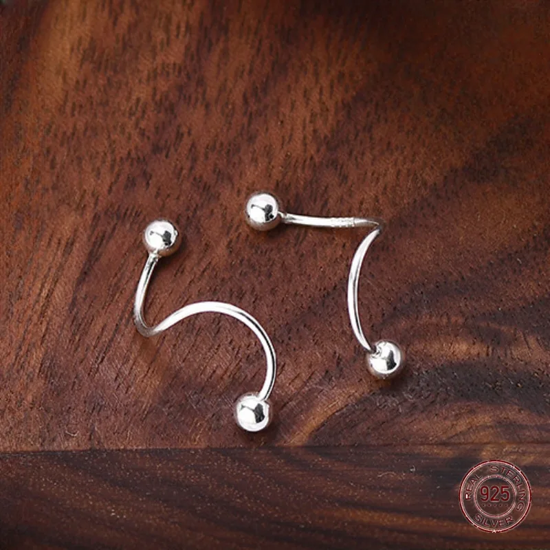 

Женские серьги-гвоздики из серебра 925 пробы с круглыми бусинами