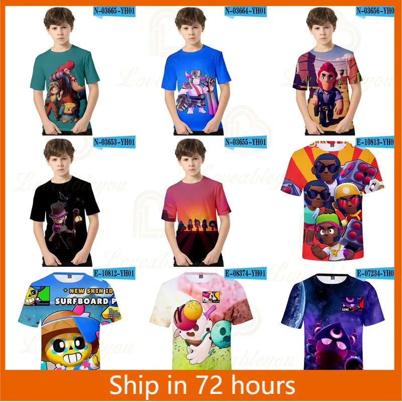 

Short Sleeve Fashion T-shirt Browings Leon and Star,Crow 3d t shirts Fashion Boys Girls Kids Tees Teen Clothes