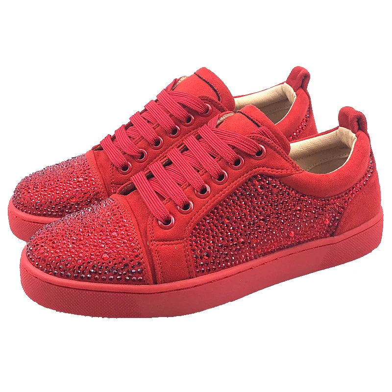 2023 Europe and the United States new spring and autumn color diamond lace-up flat casual shoes