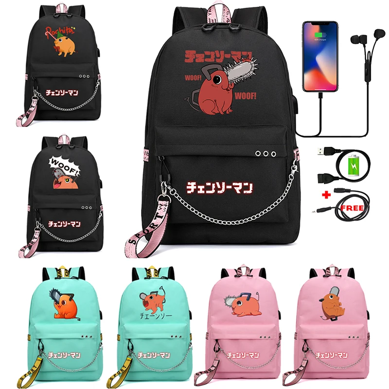 

Anime Chainsaw Man Backpack Children Bookbag Cosplay Boy Girl School Bag Large Capacity Travel Backpack For Kid Mochila Rucksack