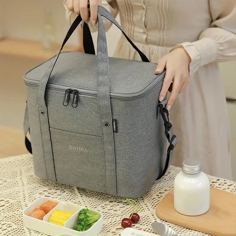 

Large Capacity Insulated Cooler Bag Food Drink Thermal Picnic Lunch Bag Leakproof Cooling Box Camping BBQ Family Outdoor