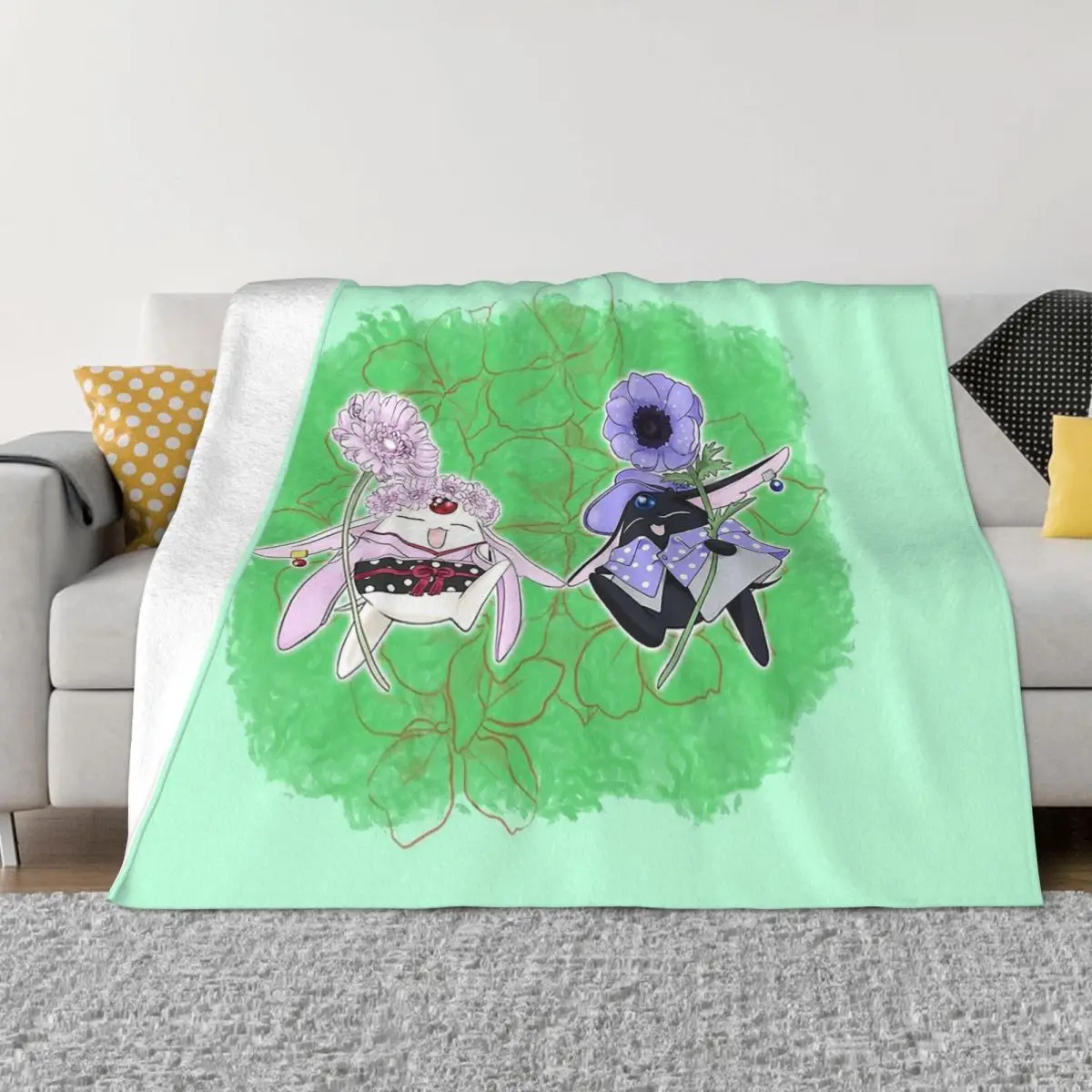 

XXXHOLIC Ichihara Yuko Watanuki Kimihiro Anime Blanket Flannel Spring Autumn Mokonas Anniversary Warm Throws For Winter Bedding