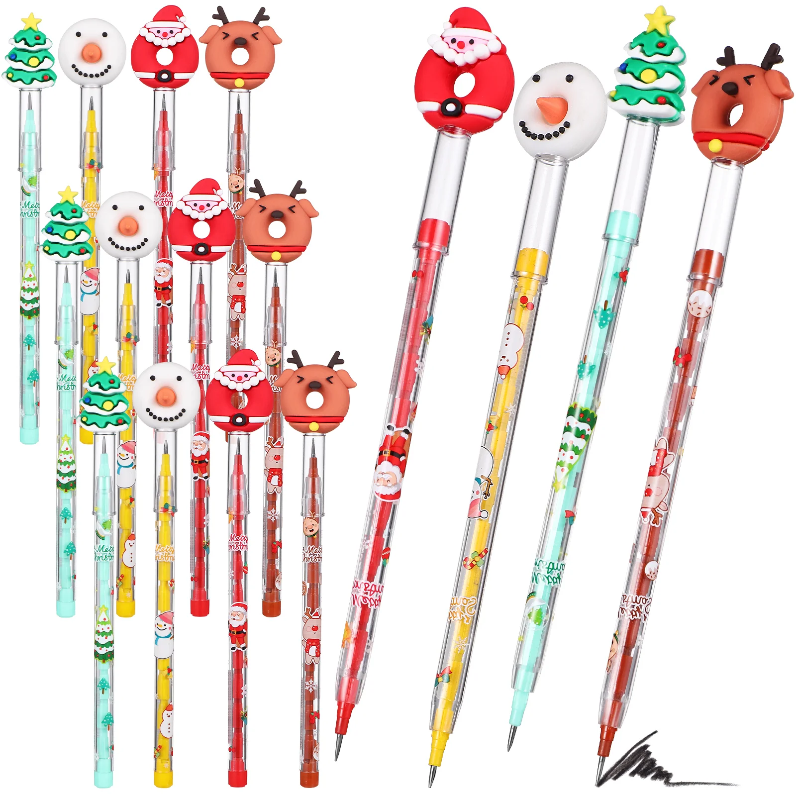 

16 Pcs Xmas Tree Christmas Handwriting Pencils For Boys Bulk Kids Birthday Students Office