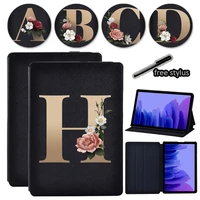 tablet case for samsung galaxy tab a7 10 4 inch t500 t505 2020 anti fall gold letter series leather flip stand cover stylus