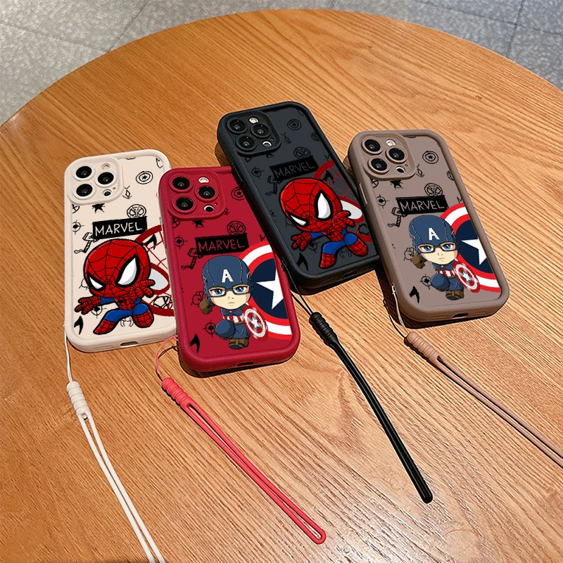 Q версия чехла для телефона Marvel Человек-паук Xiaomi 14 12T 11 POCO X6 X5 X4 X3 C65 C61 C31 F5 F4 F3 F2 глаза