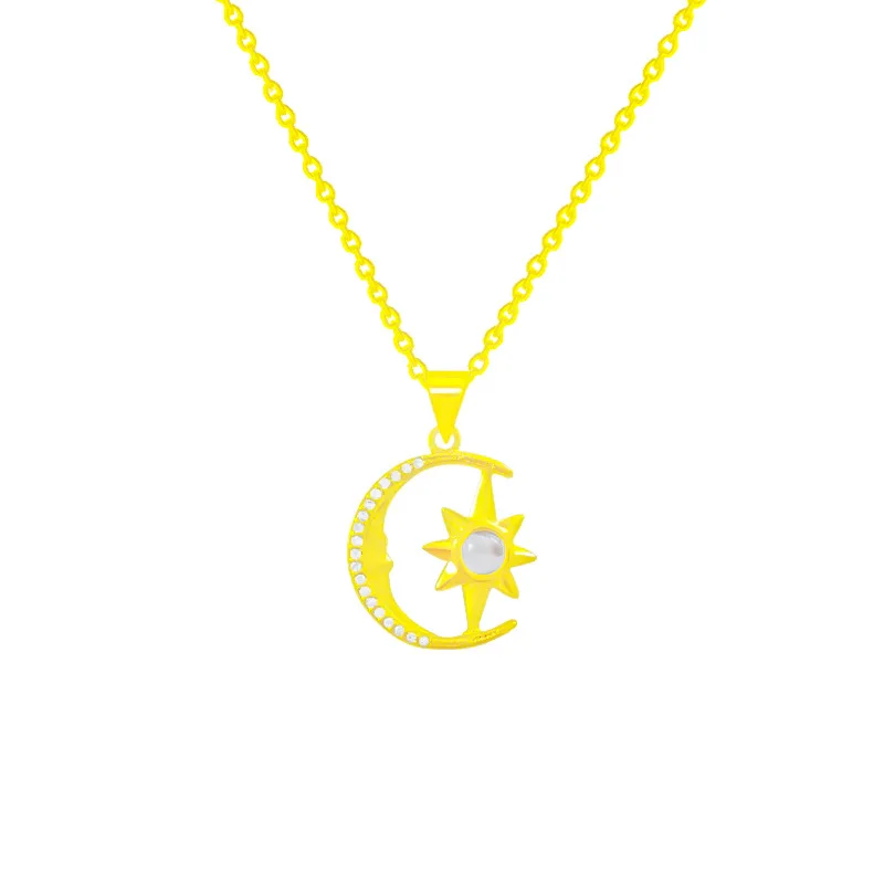 

Star Moon Sun Universe Zircon Chain Pendant Necklace Nimble Mother's Day Woman Wedding Family Friend Gift Jewelry