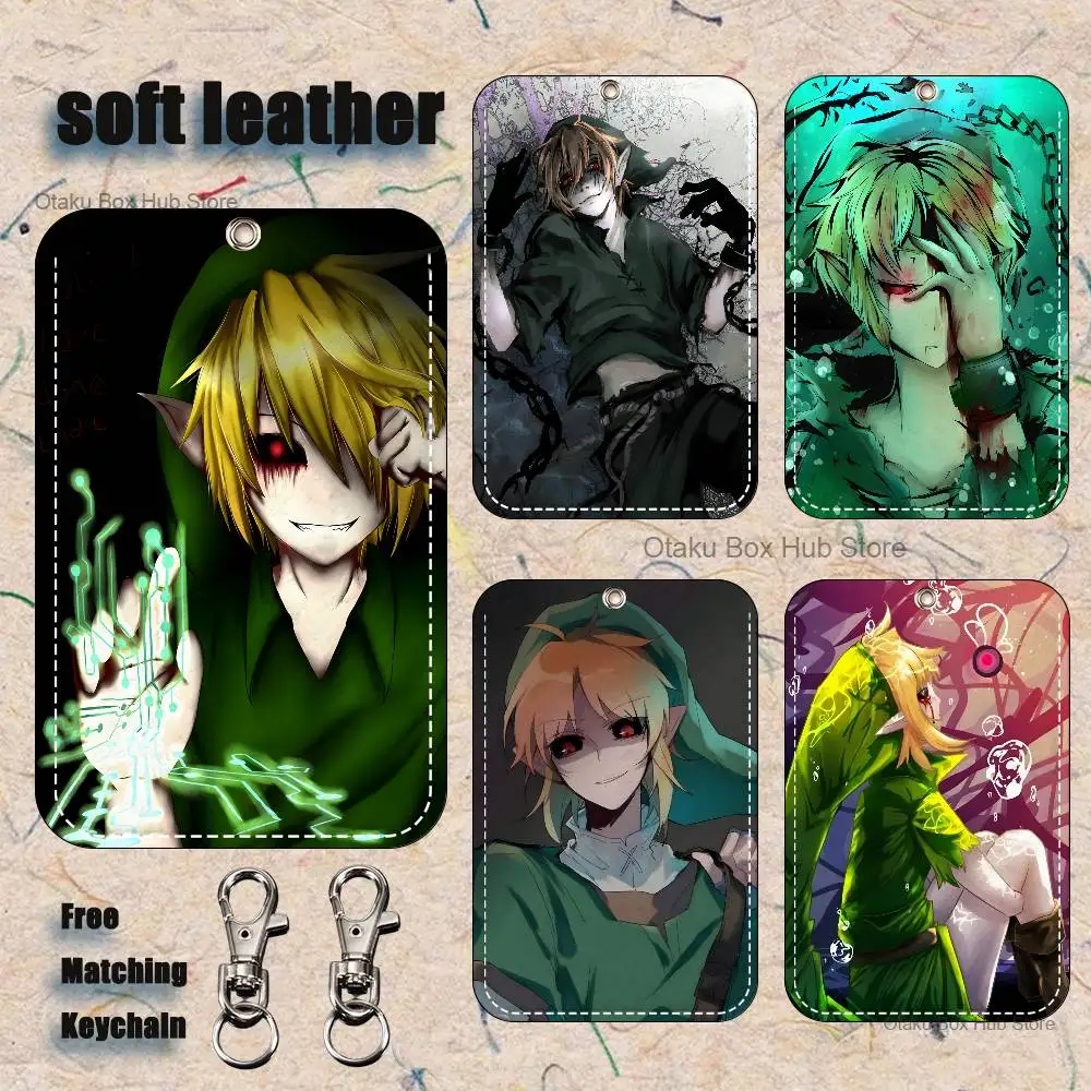 Фото Кожаный брелок-картхолдер C-Creepypastas Ben drowned Pattern 1Pc из полиуретана для ключей, брелок для дверных замков, брелок для ID-карт №1