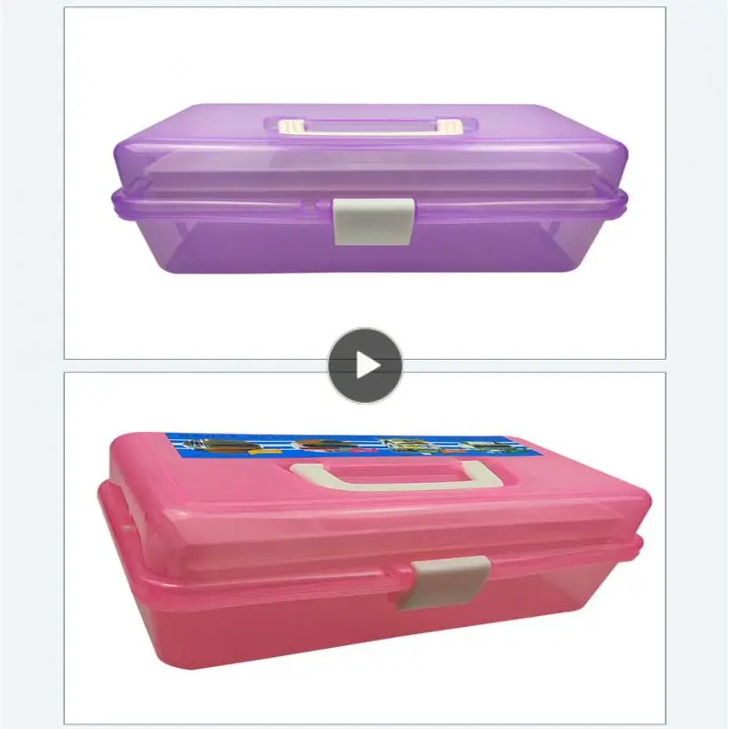 

Folding Multi-function Storage Box Transparent Plastic Transparent Cosmetics Storage Box Dust-proof Large-capacity Three-layer