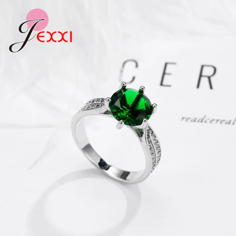 Серебряные кольца 925 ювелирные изделия стильный дизайн блестящий зеленый