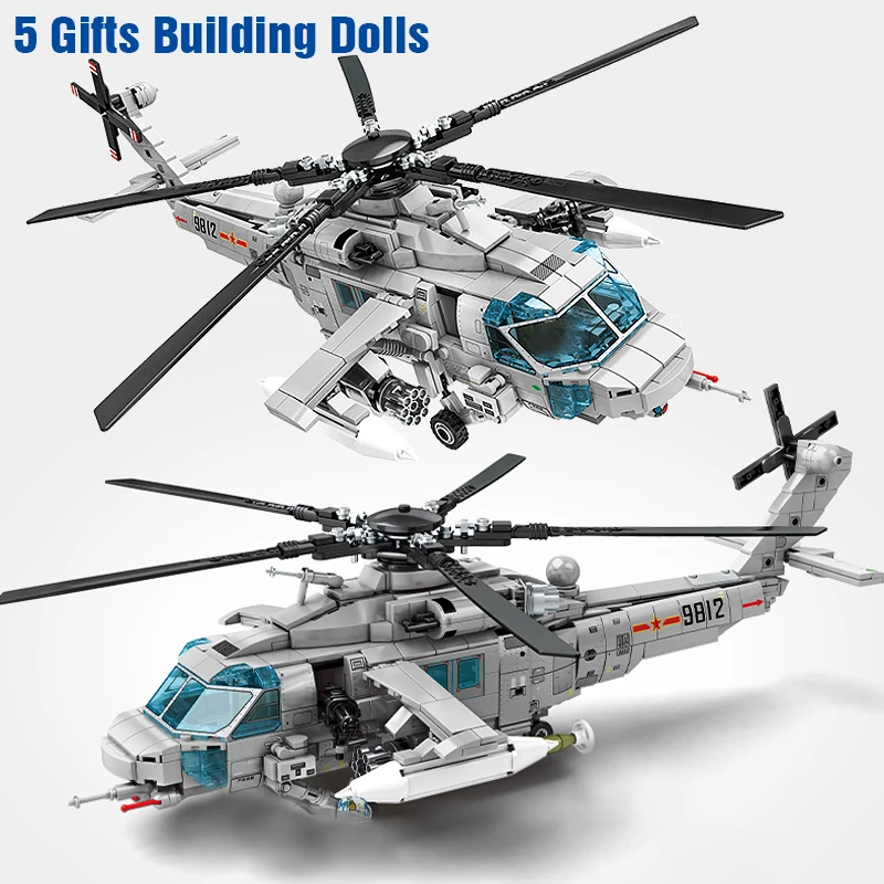 

SEMBO Technical Ideas Military Aircraft Attack Helicopter Building Blocks Armed Airplane Model Bricks Kids Toys For Boys Gifts