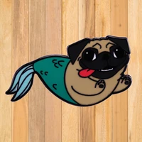 a0521 mermaid dog enamel brooch pins badge lapel pins alloy metal fashion jewelry accessories gifts