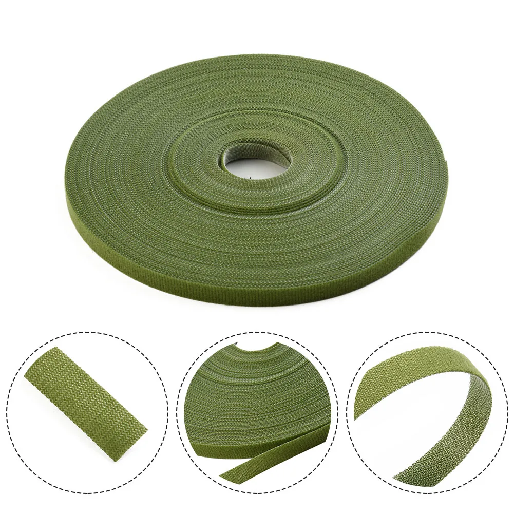 Green Garden Twine Nylon Tie Tape Plant Ties Supports Bamboo Cane Wrap Support Garden Ring Barking, Constriction, Girdling
