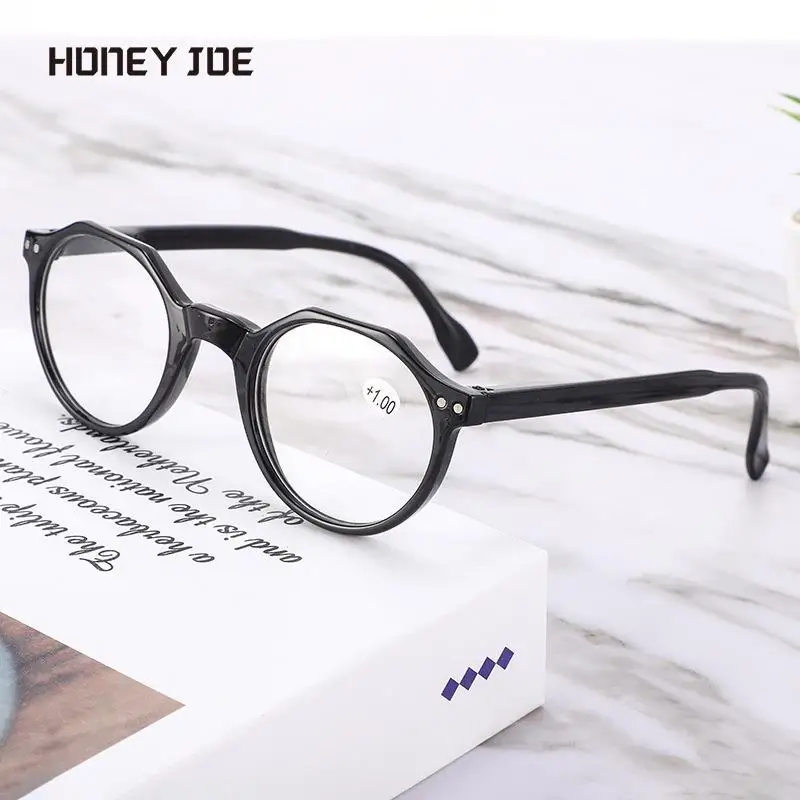 

Fashion Vintage Reading Glasses Men Women Comfortable Full Frame Presbyopic HD Anti Fatigue Extra Light Portable Retro Round