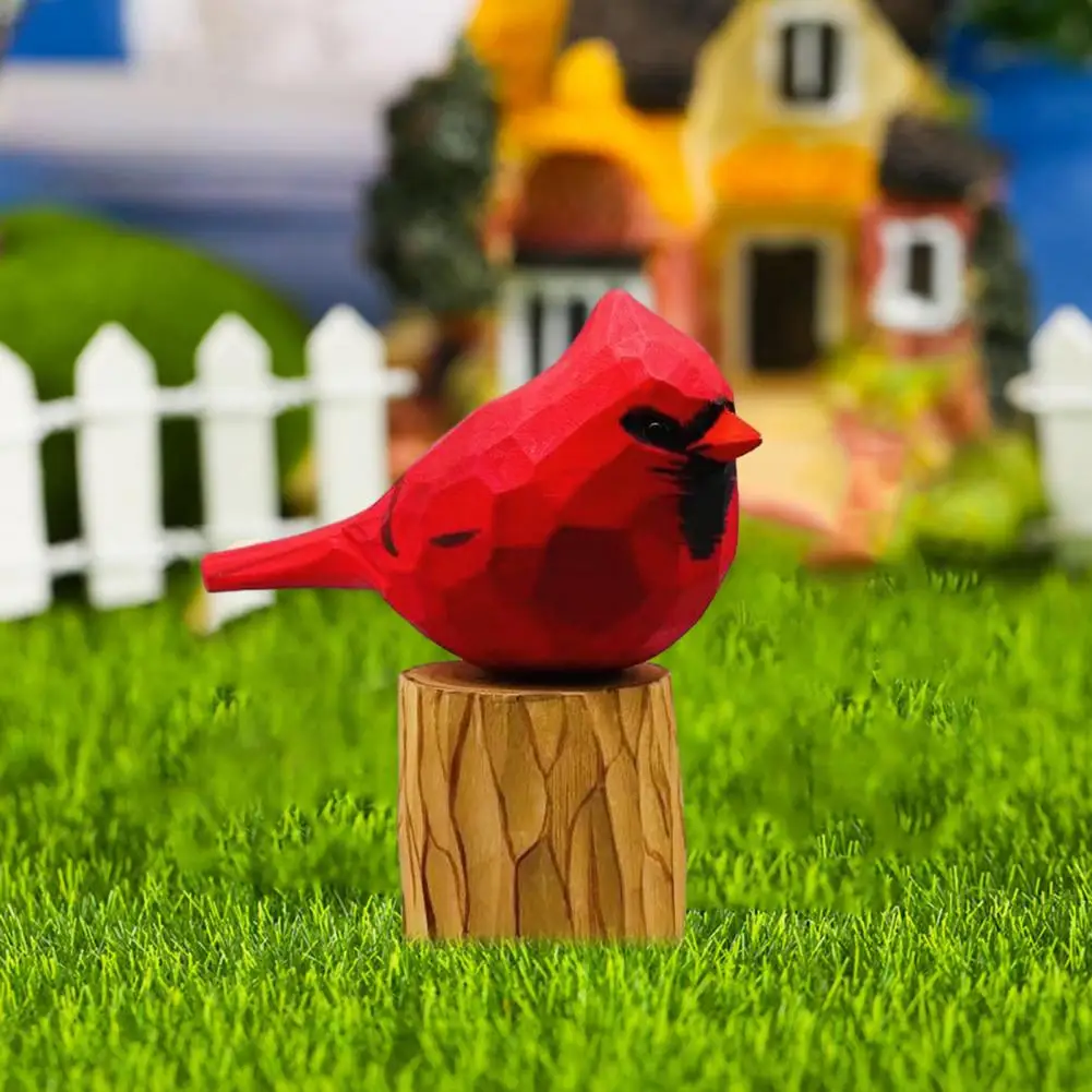 Яркая деревянная Статуэтка птицы из липы ручная резка фигурка газон статуэтка