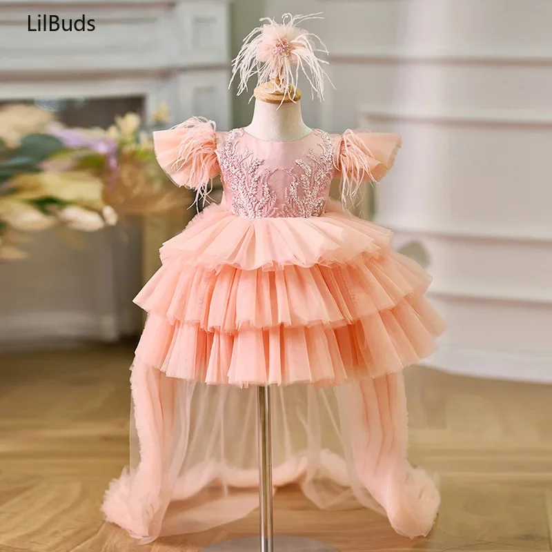 2024 детские костюмы пышная пряжа с летающими рукавами маленькая юбка-тортик со