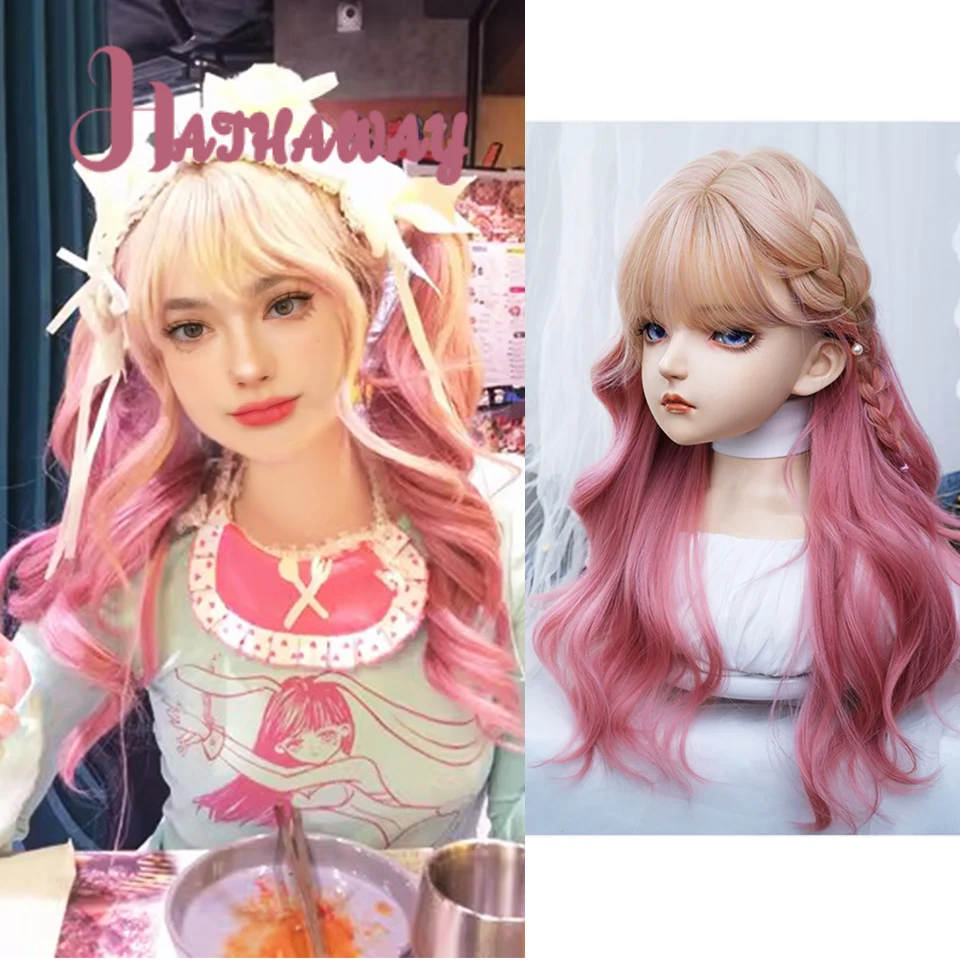 Синтетический женский парик с длинными вьющимися волосами Повседневная Лолита