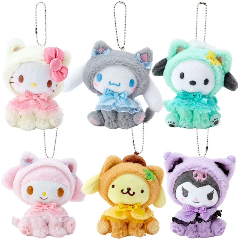 

Anime Kawaii Sanrios HelloKittys My Melody Cinnamoroll Kuromi Cosplay Cat Stuffed Plushie Doll Cartoon Plush Toys Pendant Gift