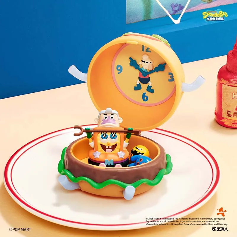 Фото Новинка 2026: POP MART SpongeBob Krabby Patty — Серия бестселлеров. Загадочная коробка-сюрприз (Blind Box) с фигурками аниме для настольной коллекции. Подарок. №4
