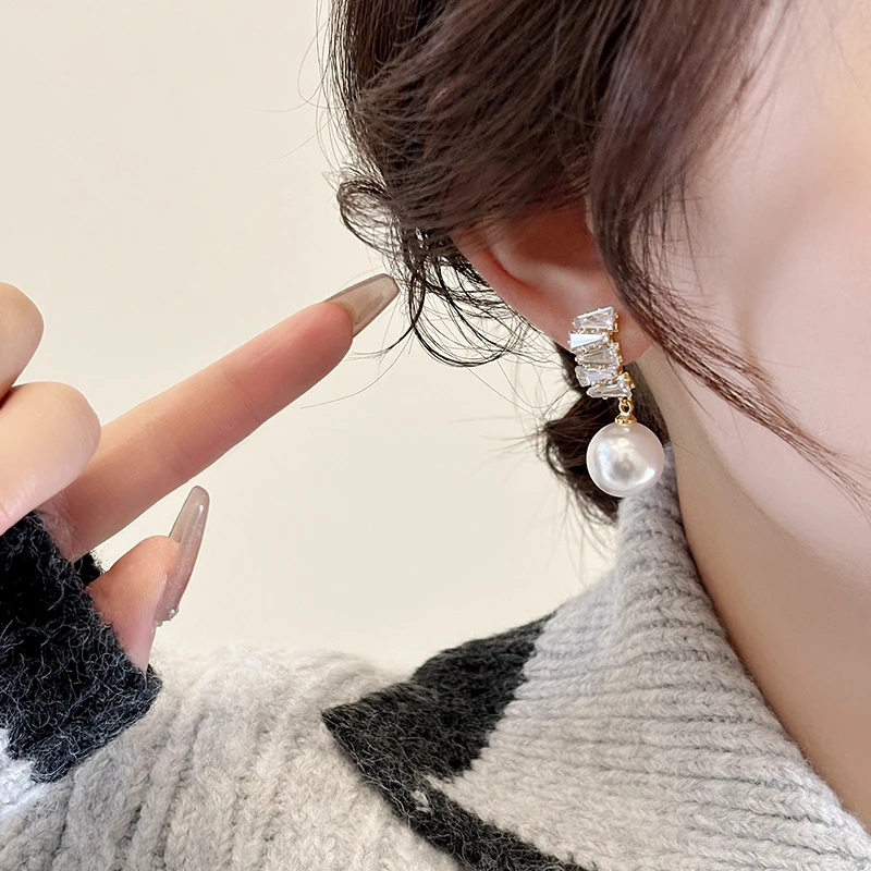 Новые модные французские Роскошные серьги с искусственным жемчугом женские в